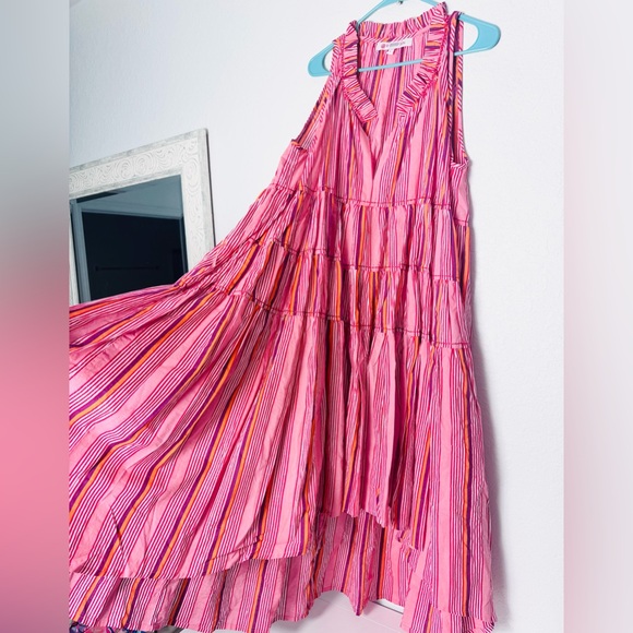 Anthropologie x Ro’s Garden Sasha Tiered Striped Midi Dress Size Large - Picture 3 of 9